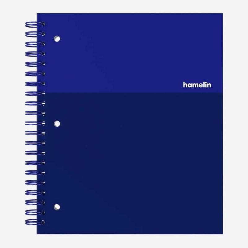 Hamelin 1 Subject, Graph Paper, Hard Cover Spiral Bound Grid Notebook, 4 Square Per Inch 150 Pages ELECTRIC Blue 8.5"x11 - Image 1